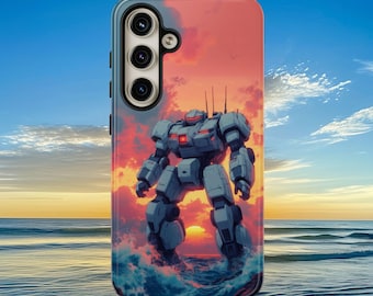 Anime Mech Sci Fi Gundam Tough Phone Case for Samsung Galaxy - Durable Anime Phone Cover, Cool Robot Design, Protective Mobile Case, Hard