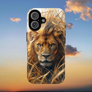 Lion Magnetic Phone Case, Tough iPhone Case, Animal Print Phone Cover, Wildlife Phone Accessory, Jungle Theme Phone Protector, Lion Phone