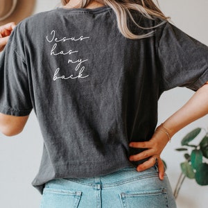 Jesus Has My Back Christian T-Shirt - Christian TShirts Bible Verse Shirt Trendy Christians T Shirts Jesus Apparel Faith Based Shirt Comfort