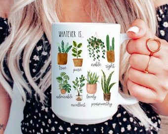 Philipper 4:8 Denken Sie an solche Dinge 15 oz. Becher Bibel Vers Christian Geschenk Kaffeetasse Glaube basierende Geschenke für Frauen USA Made