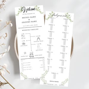 Modernes Hochzeitsprogramm, Timeline & Sitzplan, All in one Hochzeitsprogramm, Benutzerdefinierte Hochzeitsvorlage, Hochzeitsprogramm Vorlage