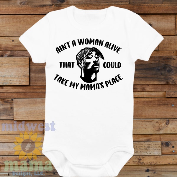 Infant Sized Tupac 'Dear Mama' Onesie in Black or White