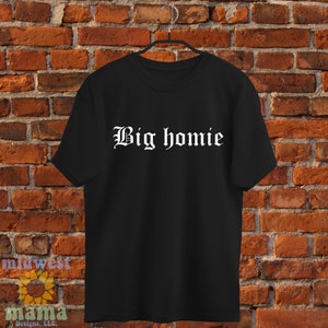 Adult Sized &#39;Big Homie&#39; Big and Little Matching T Shirt in Black