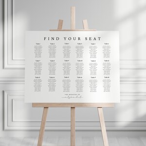 Custom Seating Chart Minimalist Wedding, Minimalist Shower Seating Chart, Modern Table Plan, Custom Seating Chart Minimalist, Landscape,MN01
