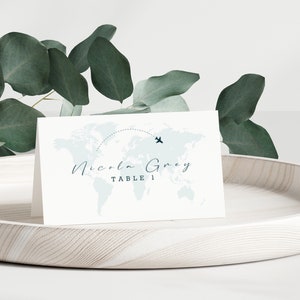 Segnaposto stampabili di destinazione, piatti e piegati, nomi dei segnaposto per matrimonio, segnaposto piatti e per tenda, modelli di segnaposto per matrimonio, PA01