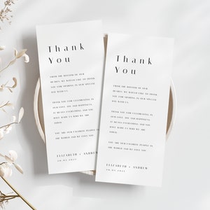 Matrimonio segnaposto di ringraziamento, modello di matrimonio segnaposto di ringraziamento, segnaposto di ringraziamento per matrimonio, biglietto tovagliolo di ringraziamento, tavolo di nozze, M03