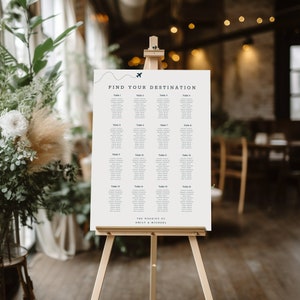 Find Your Destination Seating Chart, Destination Seating Chart, Travel Wedding, Map wedding Seating Chart, Beach Wedding, Portrait, PA01