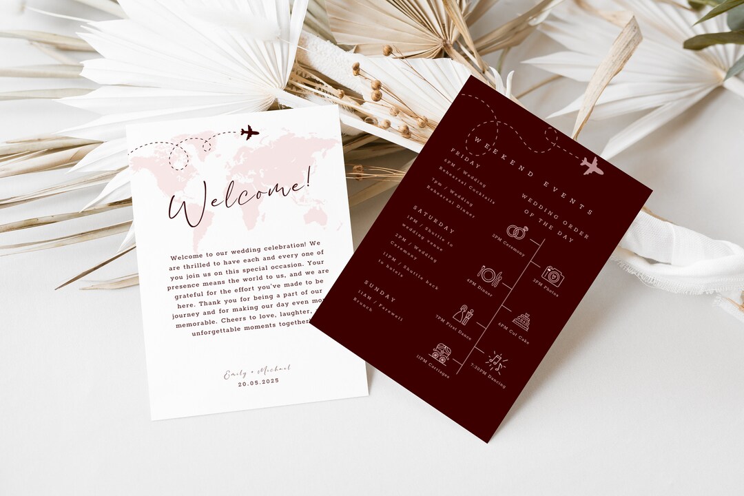 Event Note Card Template Wedding Events Card Template, Wedding Timeline With Icons, Order of ...