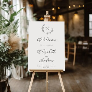 Baby Breath Wedding Welcome Sign, Minimalist Wedding Welcome Sign Template, Modern Wedding Welcome Sign, Printable Welcome Sign Poster, M01