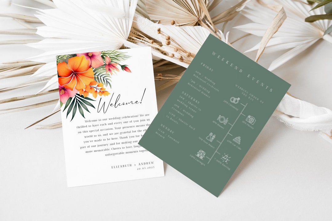 Processional Wedding Order, Wedding Order of Events Tropical, Wedding ...
