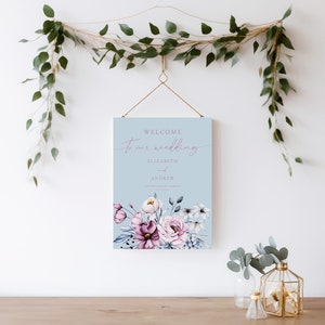 Light Blue Wedding Welcome Sign, Wedding Reception Welcome Sign Blue, Welcome Wedding Sign Blue, Welcome To Our Wedding Sign Blue, DR01