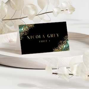 Modelo de cartões de lugar de casamento de ano novo, cartões de lugar editáveis, cartão de visita, cartões de lugar dobrados, cartões de lugar para impressão, cartões de lugar planos, NY02