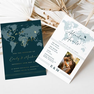 Destination Wedding Save The Date Template, Save The Date Destination Wedding Electronic Invite, Save Our Date, Travel Theme Wedding, PA01