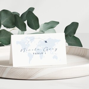 Segnaposto stampabili di destinazione, piatti e piegati, nomi dei segnaposto per matrimonio, segnaposto piatti e per tenda, modelli di segnaposto per matrimonio, PA01