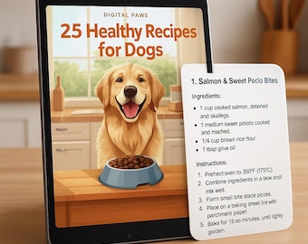 25 Healthy Dog Treat Recipes Homemade Food Cookbook Snacks  Puppy & Senior Friendly Digital Download