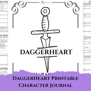 DaggerHeart Character Journal - Printable PDF Critical Role DaggerHeart Character Sheet, Ink Friendly