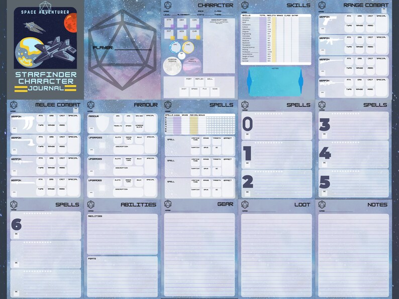 Starfinder Character Journal Printable PDF - Etsy