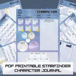 Starfinder Character Journal Printable PDF - Etsy