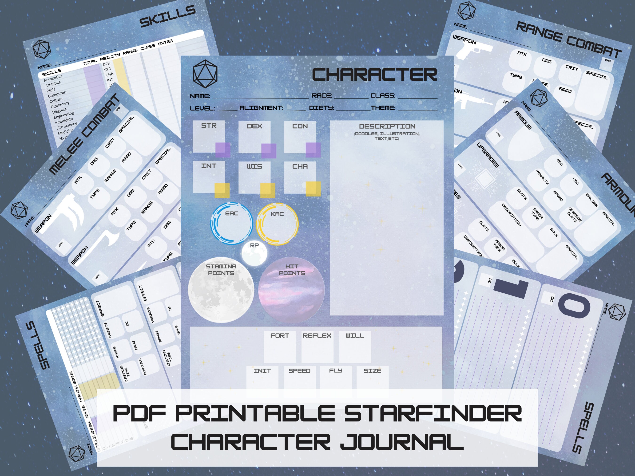 Starfinder Character Journal Printable PDF - Etsy