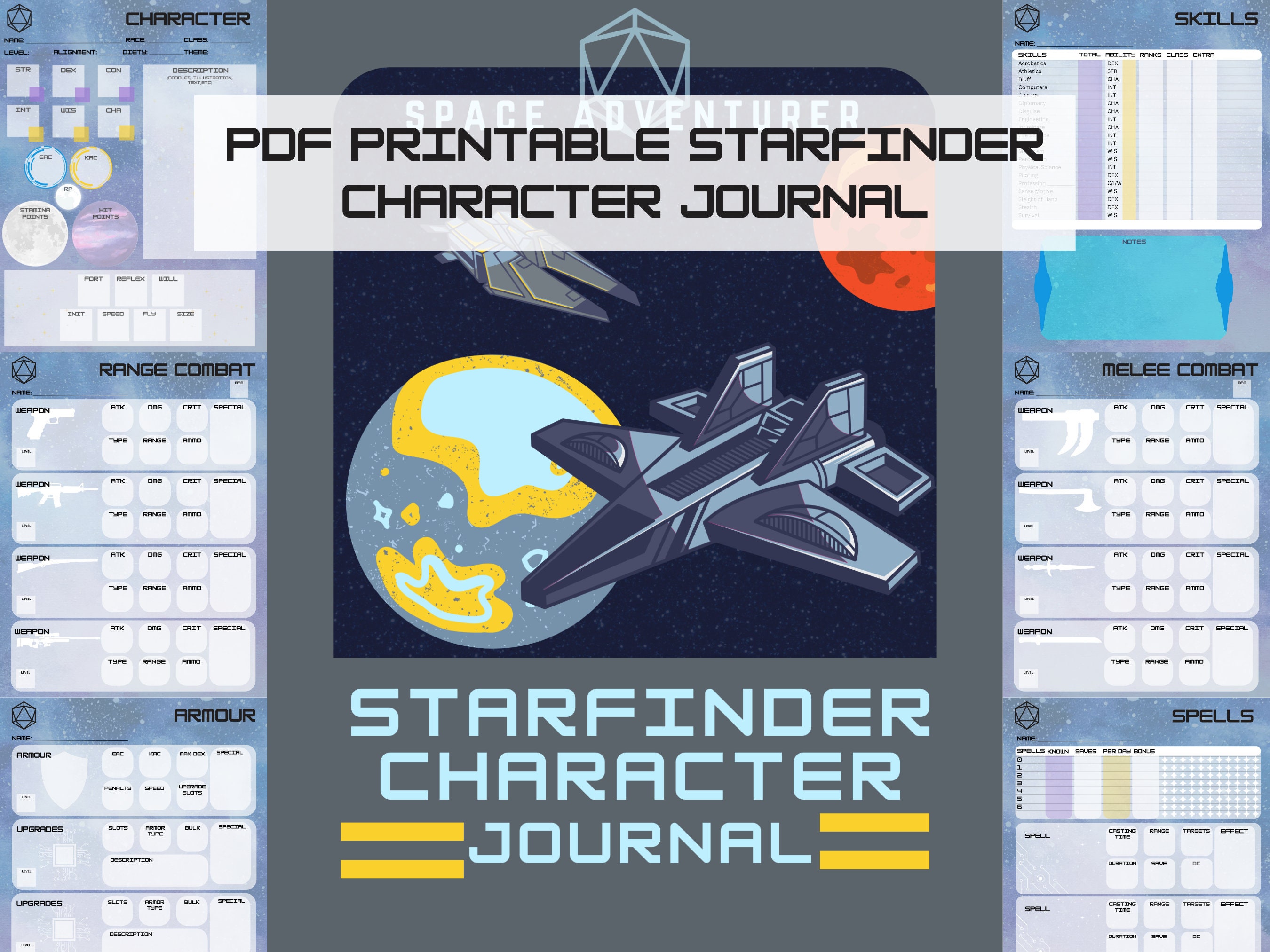 Starfinder Character Journal Printable PDF - Etsy