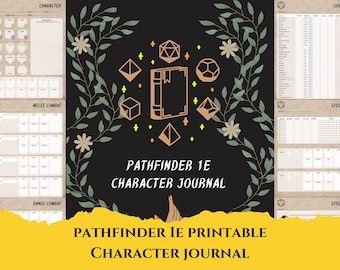 Pathfinder 1E Character Journal | Digital Download Printable TTRPG Character Sheet (PDF)