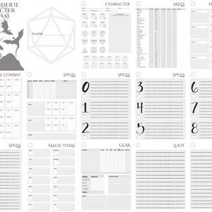 Printable Pathfinder 1e Character Journal, Ink Friendly, Printer ...