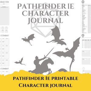 Pathfinder 1E Character Journal | Digital Download Printable TTRPG Character Sheet (PDF)