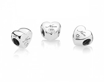 Polished Nan Sterling Silver Heart Charm Pandora Express Love with Unique Pendants: Popular Family Pendants Customized, Ideal Gifts, UK