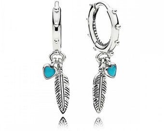 Pandora Sterling Silver New Feathers Drop Earrings Exquisite Women's  Dangle Earrings: Feather Wings with Sparkling Enamel, 925 ALE Item