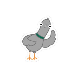 Pardon me pigeon kiss cut sticker