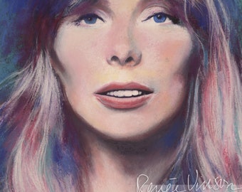 Joni Mitchell Poster - Archival Print - from Pastel Painting by Fine Artist, Renee Vinson