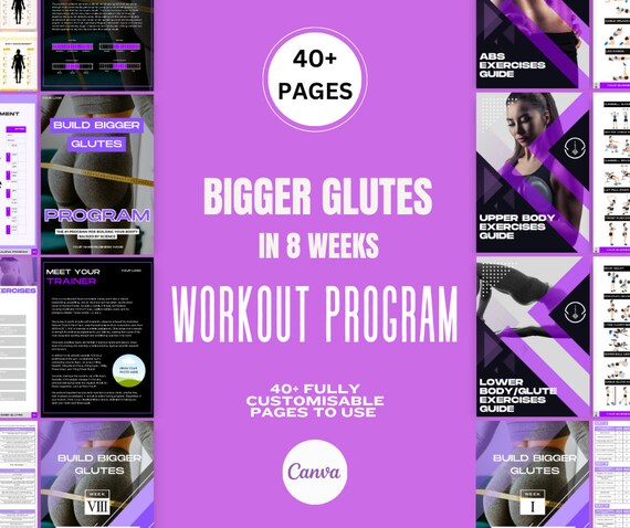 Workout Template Program for Bigger Glutes Fitness Template Gym Program Personal Trainer Template Glute Fitness Exercises Program Gym Plan Etsy