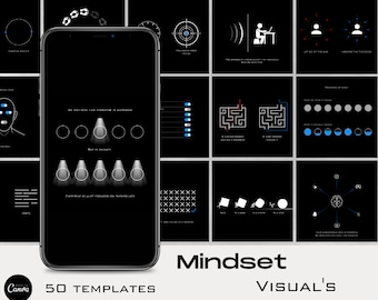 Mindset Visuals: Coach Social Media Templates (Canva, PDF)
