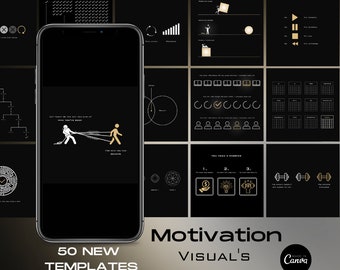 Motivation Visuals: Coach Social Media Templates (Canva, PDF)