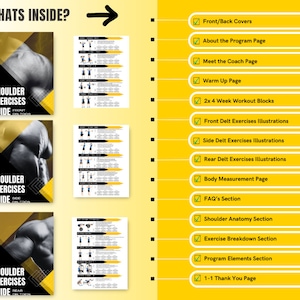 Workout Program Template Training Plan for Shoulders Fitness Program Muscle Growth Program Plan Fitness Template Personal Trainer Template