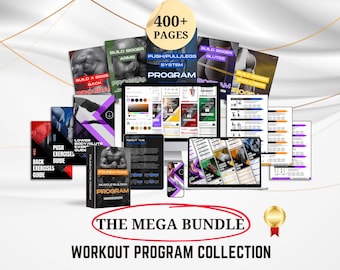 Ensemble complet de modèles de programme de gym - Plus de 400 plans d'entraînement modifiables pour les entraîneurs personnels et les entraîneurs | Forfait fitness complet pour les clients