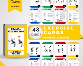 Dumbbell Exercise Cards: Home Gym Workout (Digital Download)
