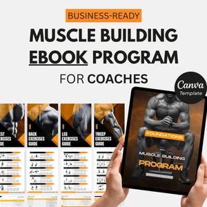 Modelos de Programas de Academia | Mais de 100 Designs Editáveis do Canva, Planos de Treinamento, Rastreadores de Exercícios e Ferramentas de Coaching | Pacote Digital de Coaching Fitness