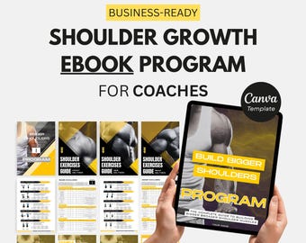 Programme d'entraînement des épaules | Modèles Canva modifiables pour les deltoïdes, la musculation et la croissance musculaire | Plus de 50 pages | Préparateurs physiques, Coach santé
