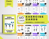 Barbell Exercise Cards: Home Gym Workout Templates (Digital Download)