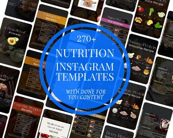 Nutrition Instagram Templates: Health Coach Social Media Designs (270+)