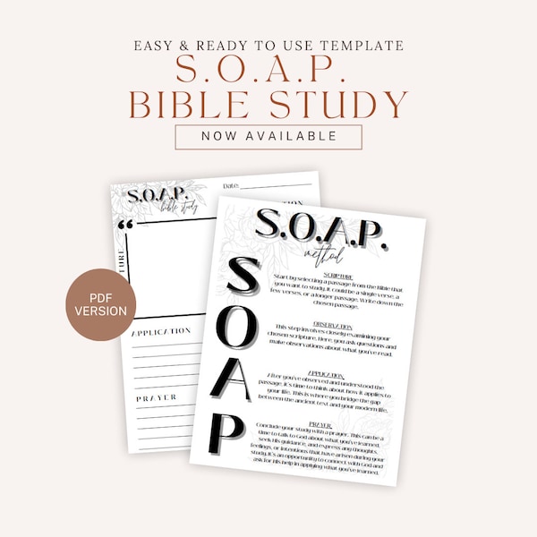 SOAP Bible Study PDF; PDF Download; Bible Study Printable; Bible Printable