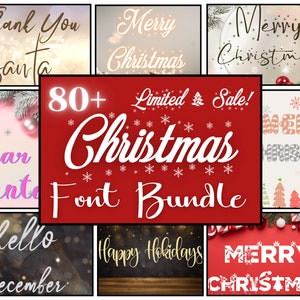 Christmas Font Bundle, Holiday Fonts, cursive font, Font Bundle, Winter Font, Cricut, Procreate, Christmas Card Font, SVG Christmas,