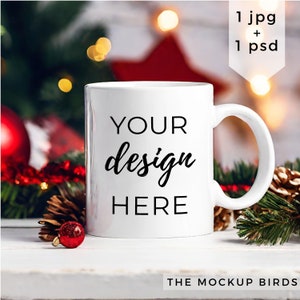 Christmas Mug mockup, coffee blank mug mock up, mug mockups, pod ceramic cup, white cup mock up 11 oz with blank smart object, psd jpg file