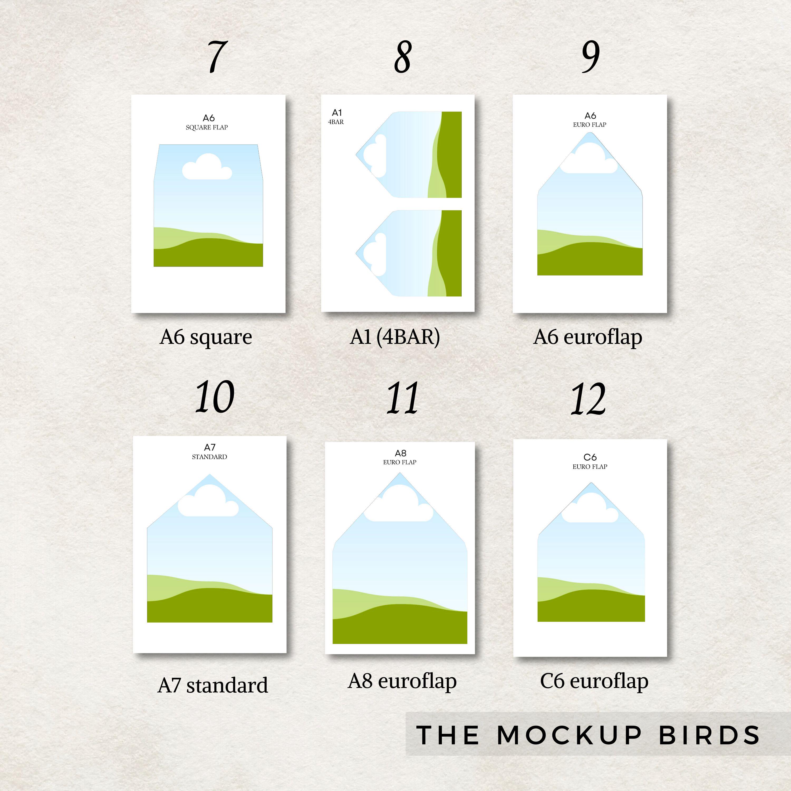 Envelope Liner Template CANVA Digital Download 12 Different Popular