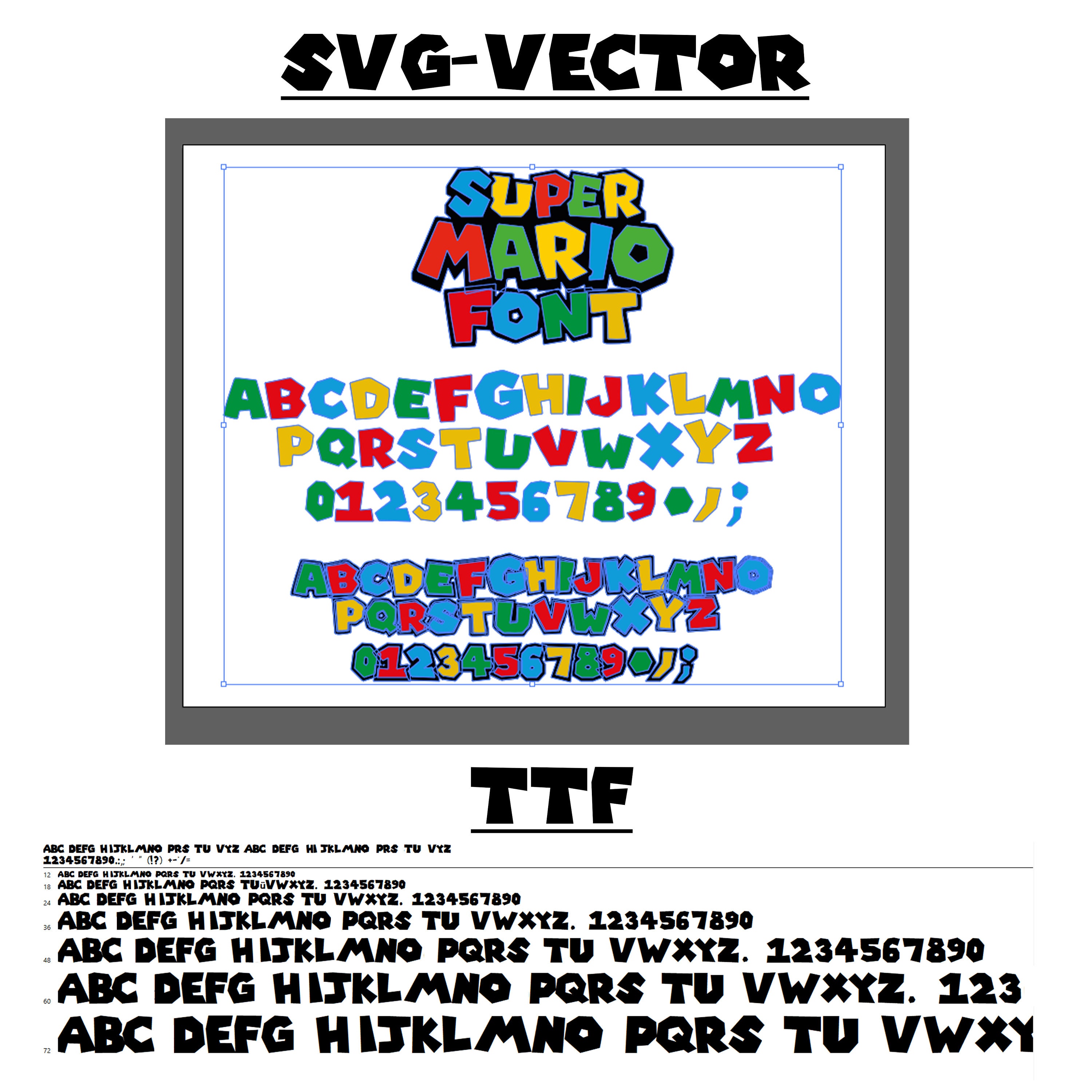 Mario Font, Super Mario Bros Font, Super Mario Font Svg, Mario Svg Font