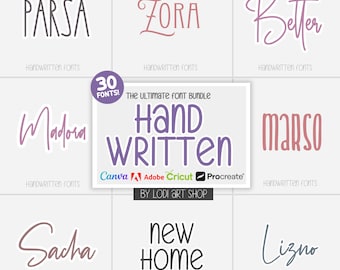 30 SCHRIFTARTEN! Handgeschriebenes Schriftpaket, handgeschriebene Schrift, Hochzeitsschriftart, handgeschriebene Schrift, Schriftpaket, Procrate-Schriftart, SVG-Schriftart Bundle