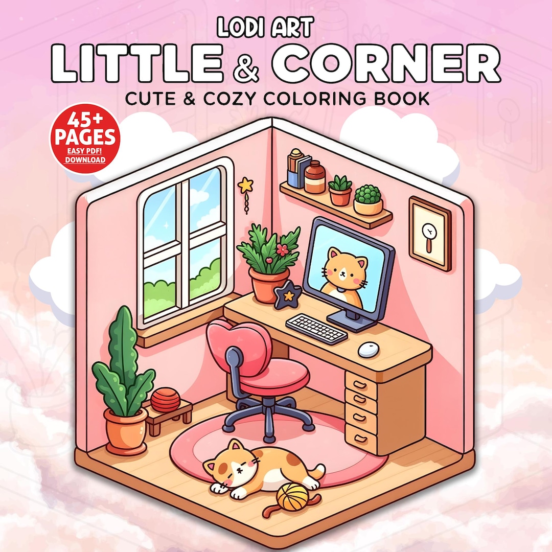 Buy 45 Pages Little Corner Coloring Book: Super Cute & Comfy Coloring ...