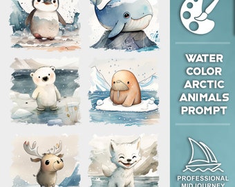 Arctic Animals Prompt, Watercolor Animals, Midjourney Prompts, Ai Prompts, Midjourney Art, Ai Art Prompts, Baby Animals, Chatgpt Prompts