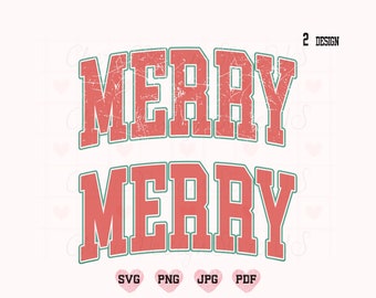 Retro Merry Svg, Merry Svg, Merry Christmas Svg, Merry Shirt Svg, Merry And Bright Svg, Distressed Merry Svg, Merry Teacher Svg, Christmas